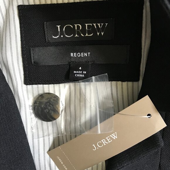 NWT JCrew Regent Blazer Jacket Womens 4 Black Wool Flannel B0323 Long Sleeve NEW - Picture 7 of 12